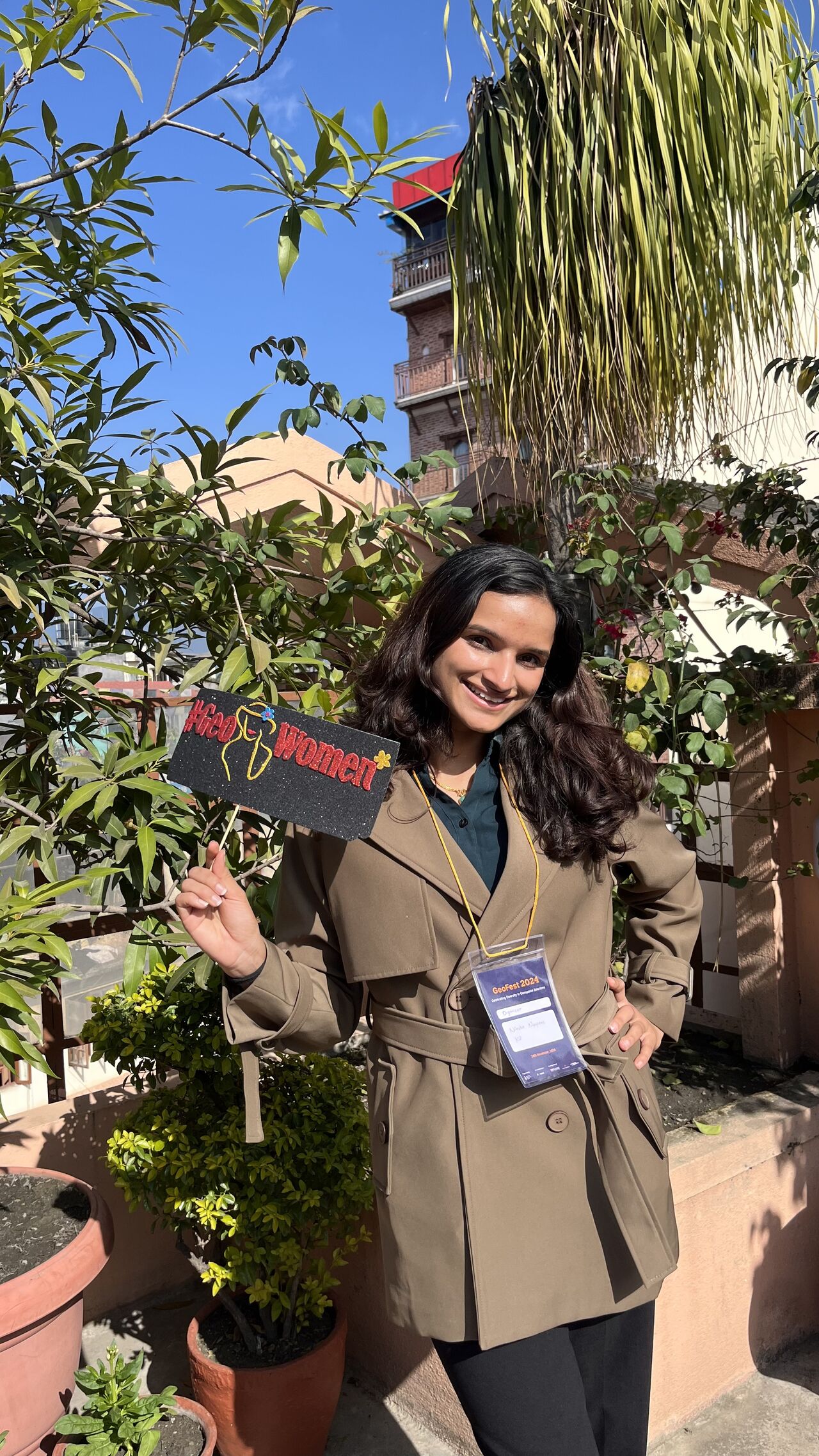 Niruta at GeoFest 2024 with Women in Geospatial Nepal
